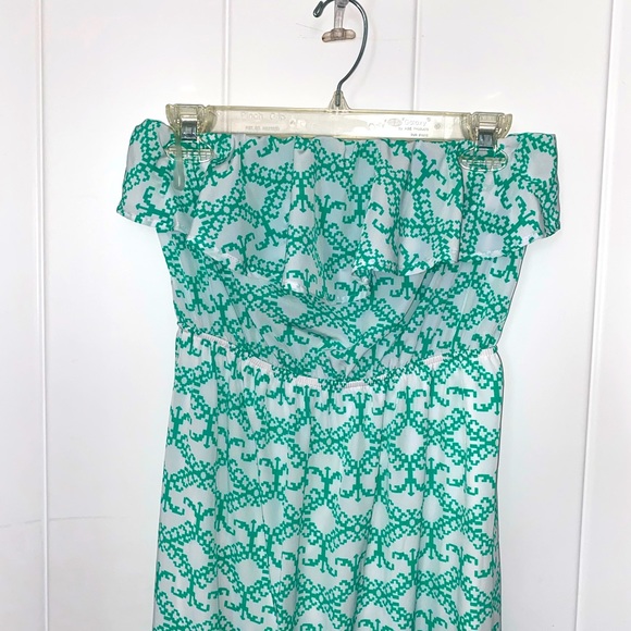 Green and White Maxi Dress (S) - Picture 2 of 3